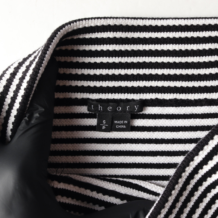 띠어리 블랙 화이트 스트라이프 미니 스커트 치마 S--4