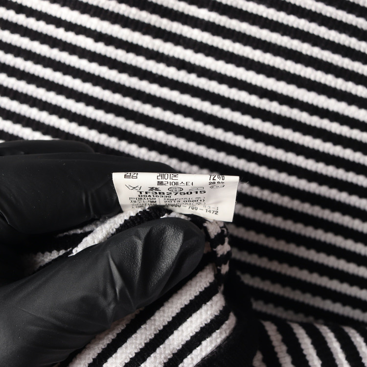 띠어리 블랙 화이트 스트라이프 미니 스커트 치마 S--5