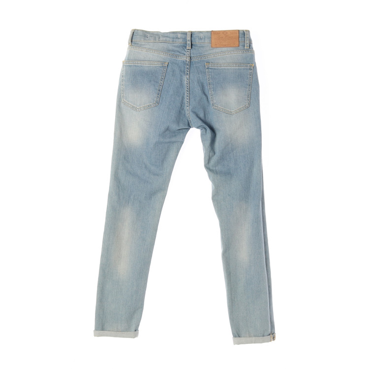 ZARA W26 그린 워싱 로우라이즈 스키니 데님 청바지--1