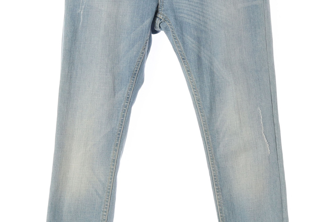 ZARA W26 그린 워싱 로우라이즈 스키니 데님 청바지--3