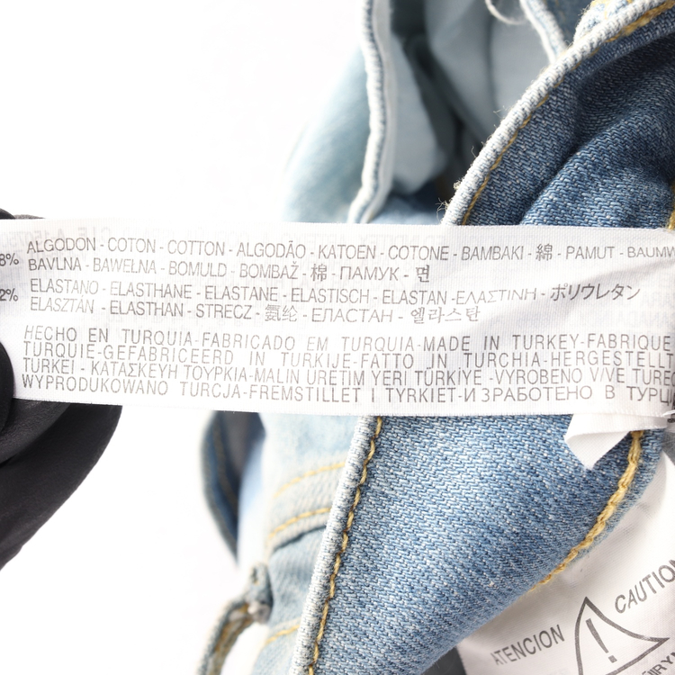 ZARA W26 그린 워싱 로우라이즈 스키니 데님 청바지--6