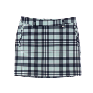 아디다스 골프 민트 네이비 체크 미니 스커트 치마 스코트 치마바지 S