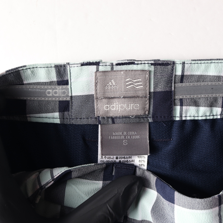 아디다스 골프 민트 네이비 체크 미니 스커트 치마 스코트 치마바지 S--4