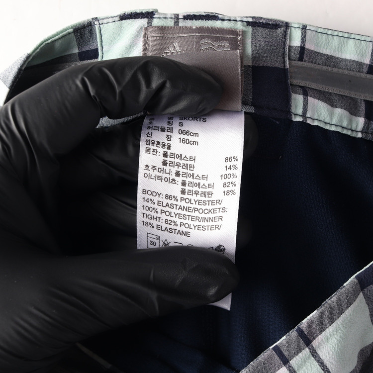 아디다스 골프 민트 네이비 체크 미니 스커트 치마 스코트 치마바지 S--5