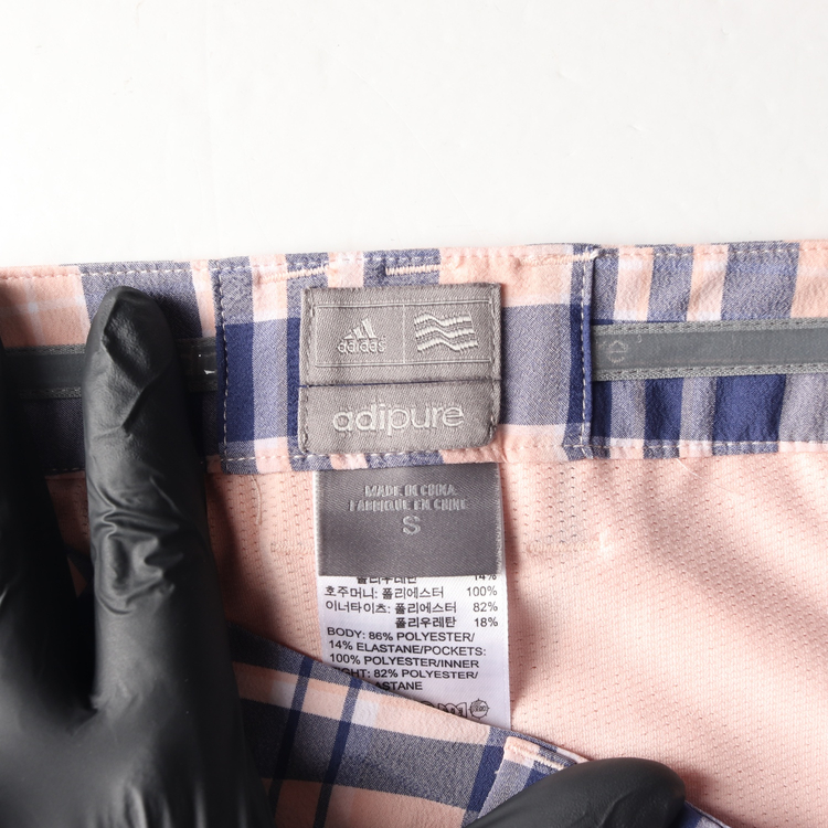아디다스 골프 핑크 퍼플 체크 미니 스커트 치마 스코트 치마바지 S--4