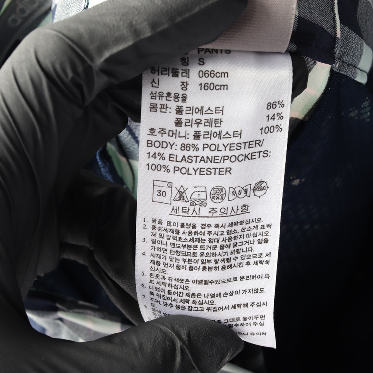 아디다스 골프 네이비 민트 체크 팬츠 슬랙스 S--6