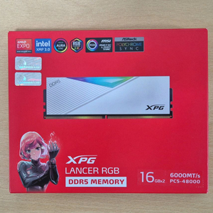 미개봉) ADATA DDR5 32GB 6000MHz CL30 RGB 화이트 램 서린 정품