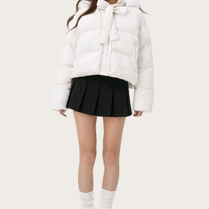 클리시어 Snowy ribbon puff jacket 리본 퍼 화이트 패딩