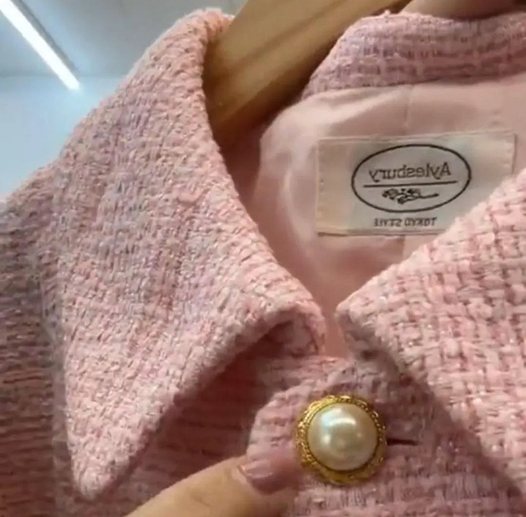 딸기우유 베이비핑크 핑크 트위드자켓 트위드투피스 셋업--5