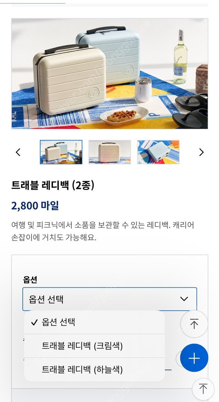대한항공 트레블 레디백 (스카이블루) 팝니다.--0