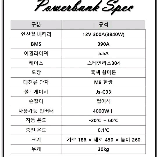 리튬인산철12V300Ah미사용새제품--7