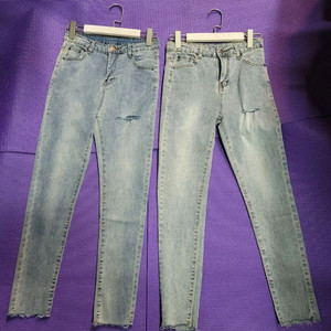 [새옷] 스판청바지 찢청포인트 슬림바지 두벌일괄