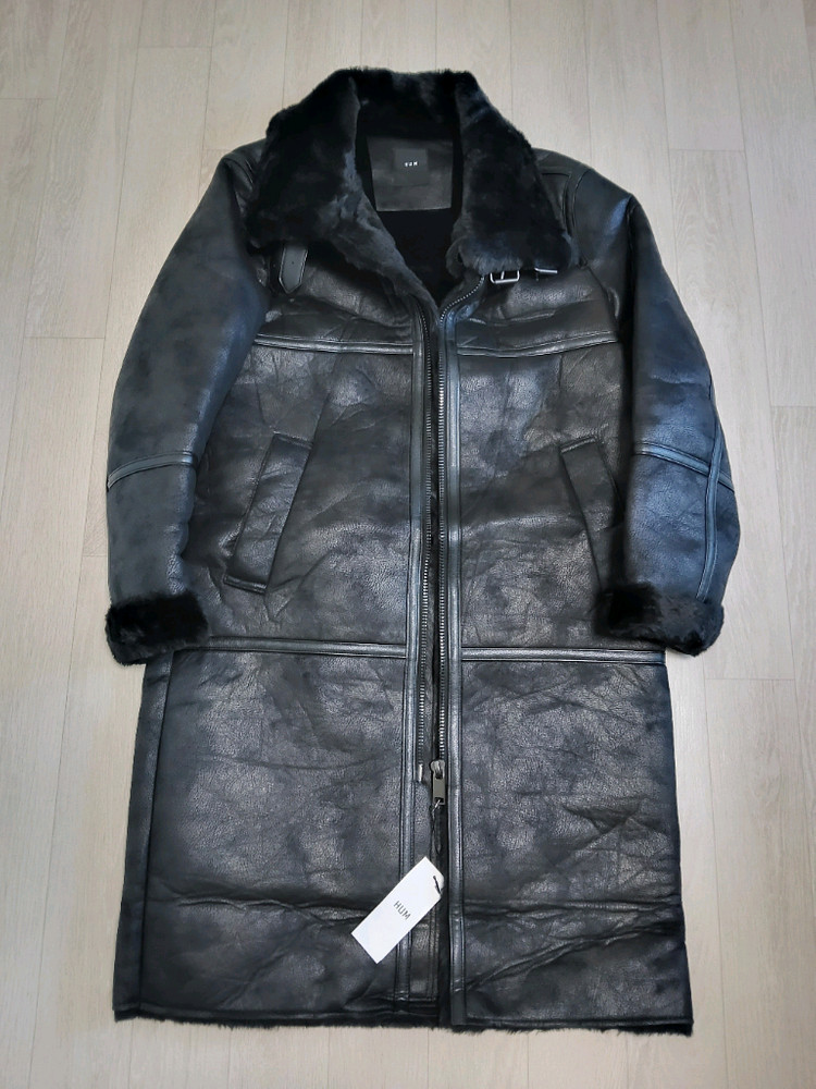 블랙 롱무스탕 새상품95--4