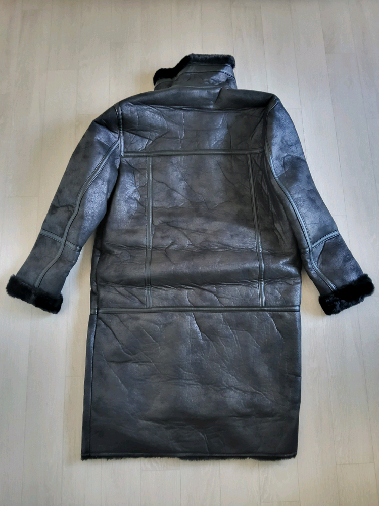 블랙 롱무스탕 새상품95--3