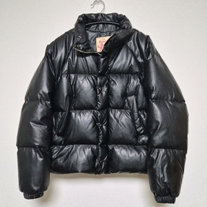 론론 덕다운 레더 패딩 블랙 FREE 이미지