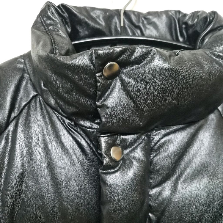 론론 덕다운 레더 패딩 블랙 FREE 이미지