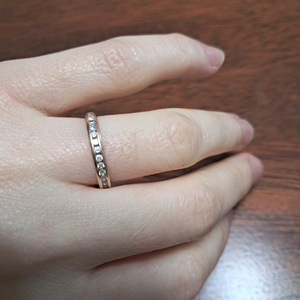 (가격 더내려요)14k로즈골드 큐빅 이터니티 링 12호 뺑돌이 이미지