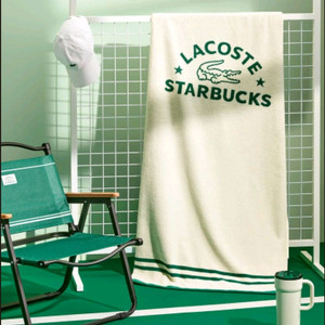 스타벅스 - 라코스테 트렌타월 수건 (아이보리, 미개봉)