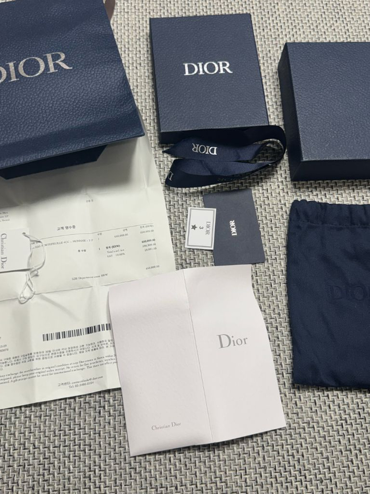 디올 CD 다이아몬드 반지갑--9