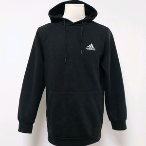 아디다스 공용 에센셜 플리스 후드티 블랙 (L)
