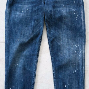 디스퀘어드2 가죽패치 데이지가공 여성 데님 청바지.36.