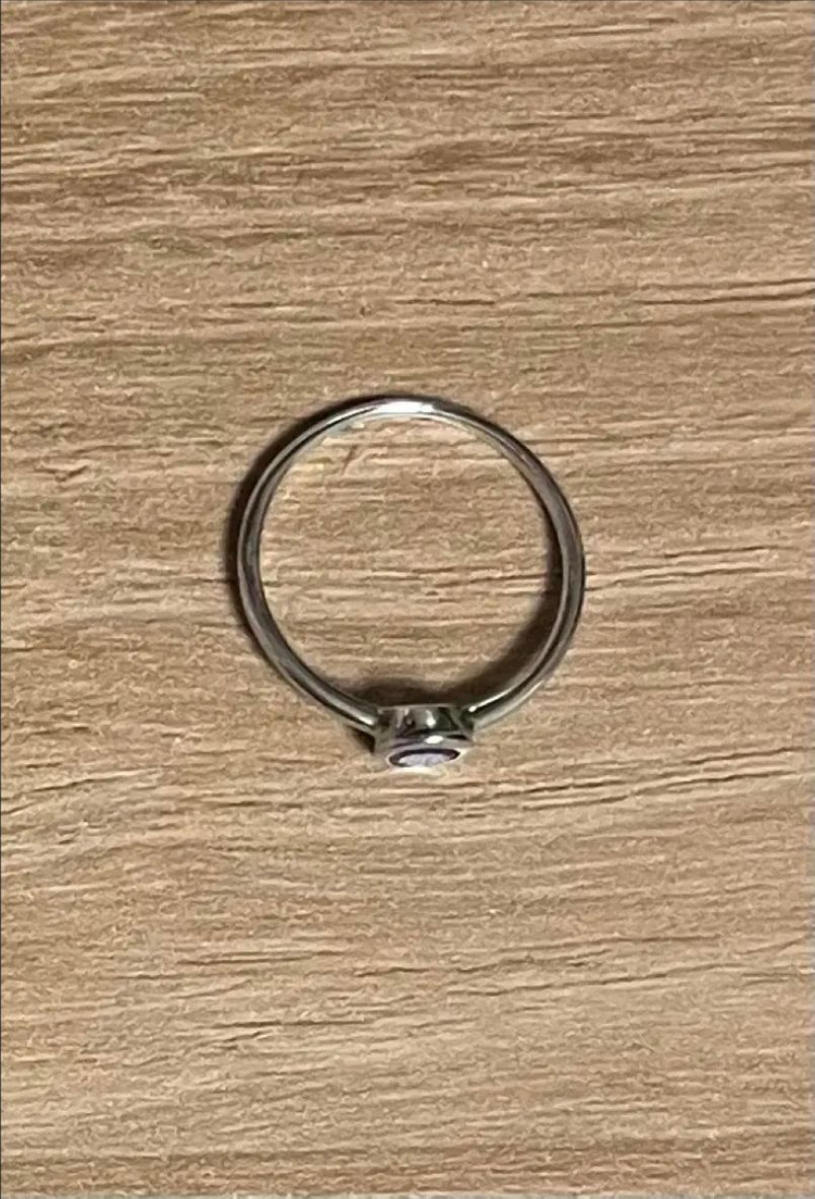 자수정 원석 은반지 이미지