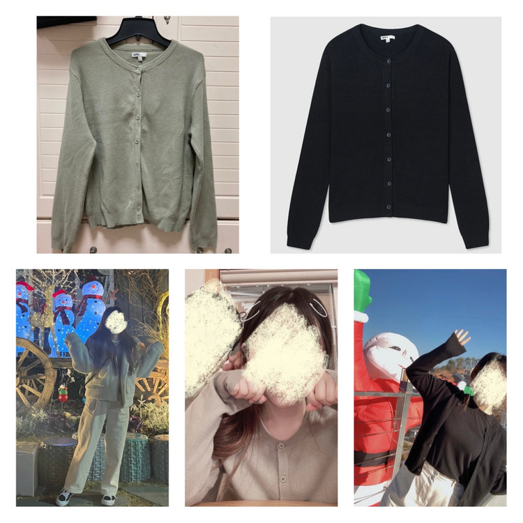 (66) 스파오 가디건 L / 와이드 팬츠 28~29 (면바지 니트 아이보리,블랙,민트,그린)--1