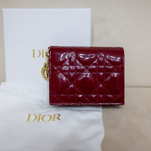디올 레이디 까나쥬 지갑 레드