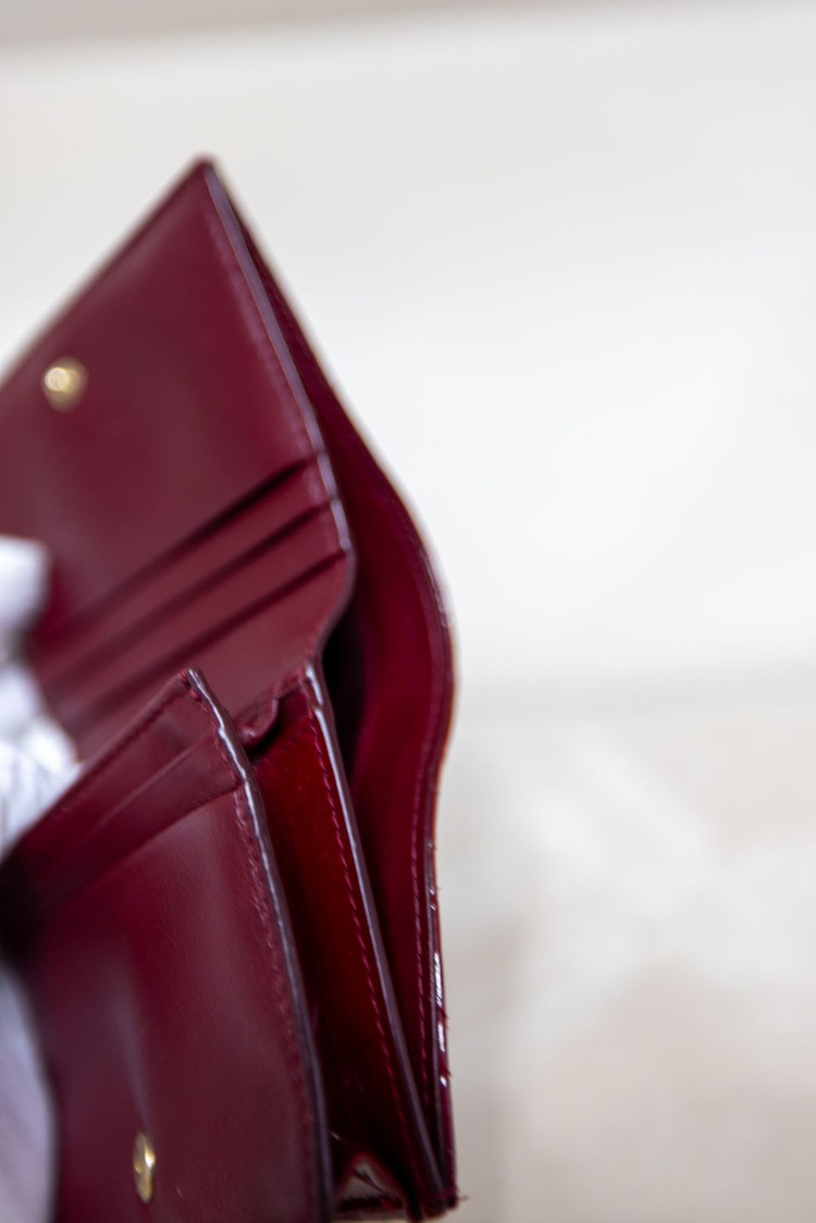 디올 레이디 까나쥬 지갑 레드 이미지