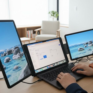 휴대용 트리플스크린 모니터