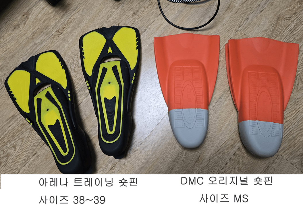 오리발 숏핀 수영강습 아레나 DMC 이미지