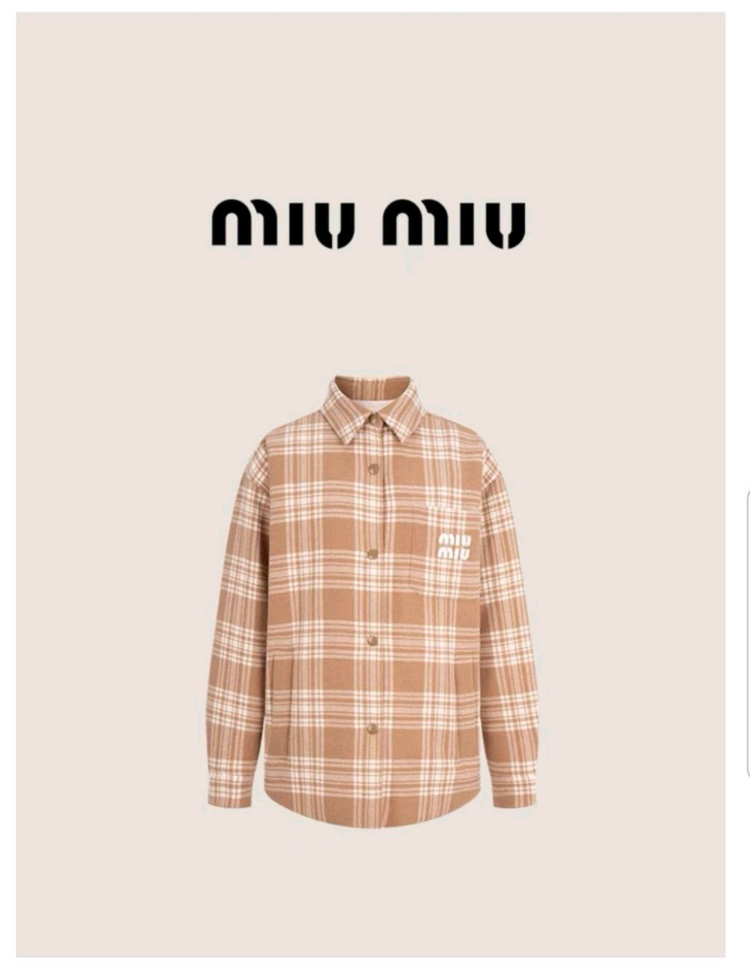 미우미우 플래드 다운 자켓--9