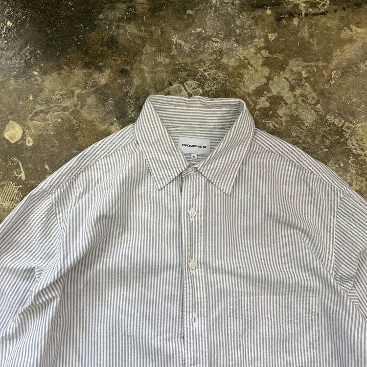 M) 에스피오나지 루즈핏 스트라이프 셔츠 남방 아메카지 워크웨어 이미지
