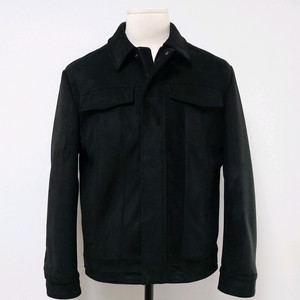 지오송지오 블랙 스웨이드 페이크 트러커 자켓(100)