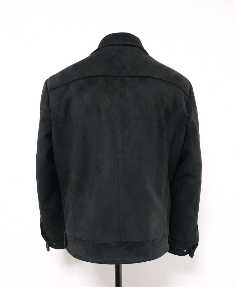 지오송지오 블랙 스웨이드 페이크 트러커 자켓(100)--2