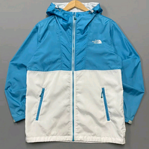 [90] 노스페이스 후드 바람막이 (화이트/하늘색)
