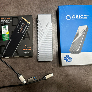 WD BLACK SN850X 2tb M.2 SSD + 오리코 외장 인클로저 케이스 일괄