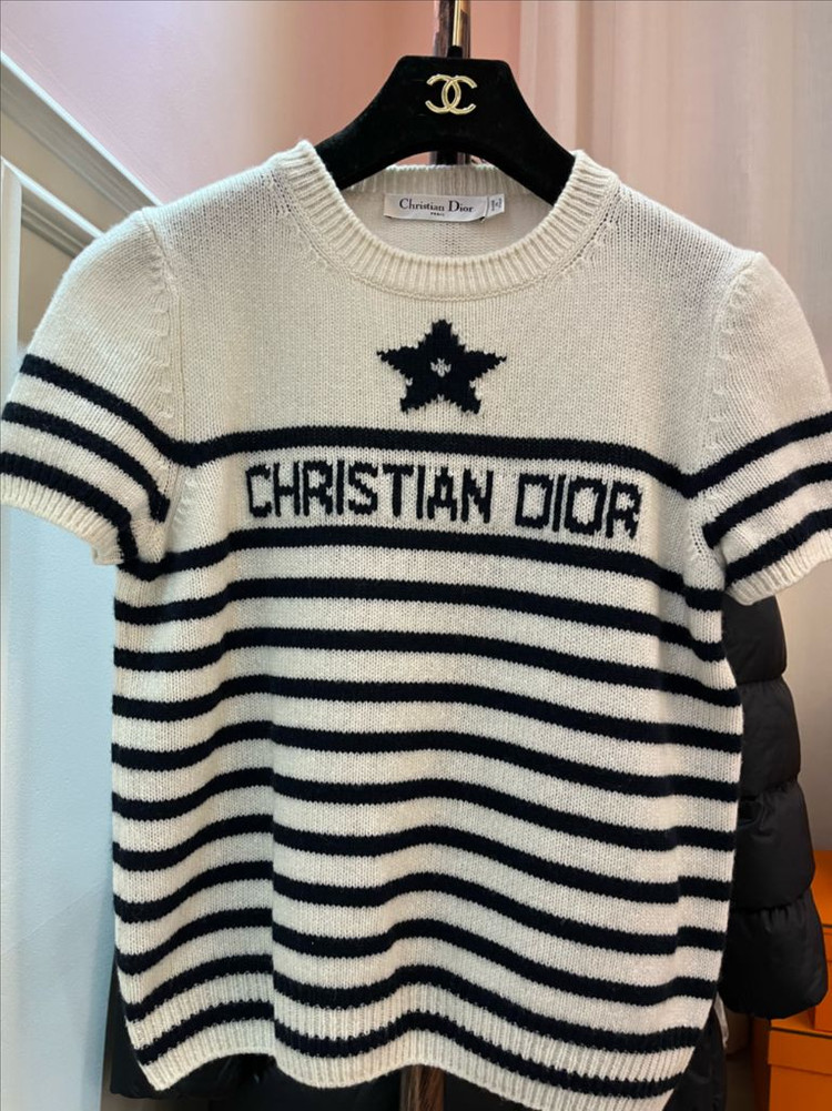 디올 반팔 니트 (미착용)--3
