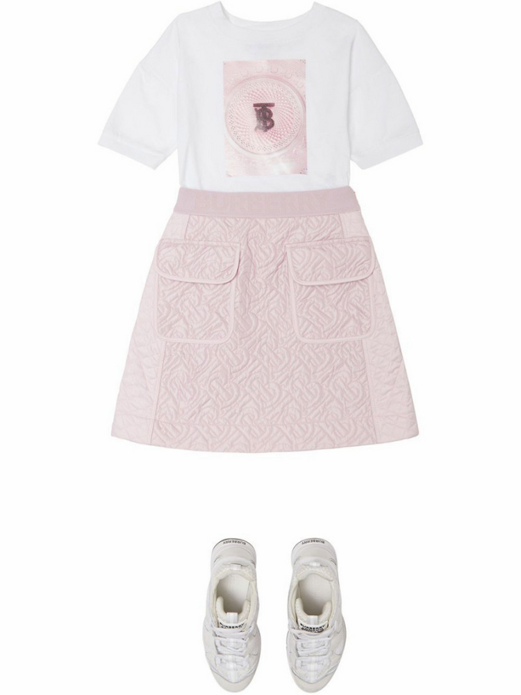 버버리 키즈 퀼팅 핑크 스커트 10y 판매해요--8