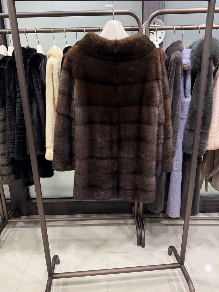 [태림모피] 마리엘렌 made in italy 그레이브라운 밍크코트--1