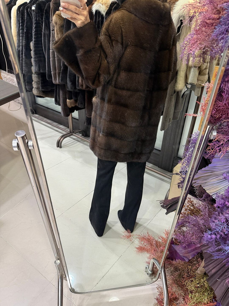 [태림모피] 마리엘렌 made in italy 그레이브라운 밍크코트--4