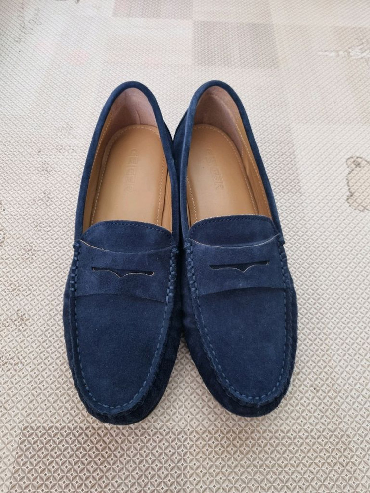 (새상품급)가이거 스웨이드 칼브펠 로퍼. 240. 네이비--2