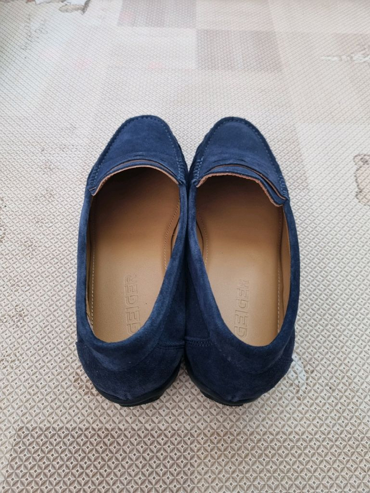 (새상품급)가이거 스웨이드 칼브펠 로퍼. 240. 네이비--3