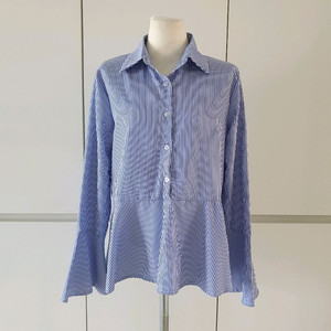 (새상품)55~66 스트라이프 셔츠, 블라우스