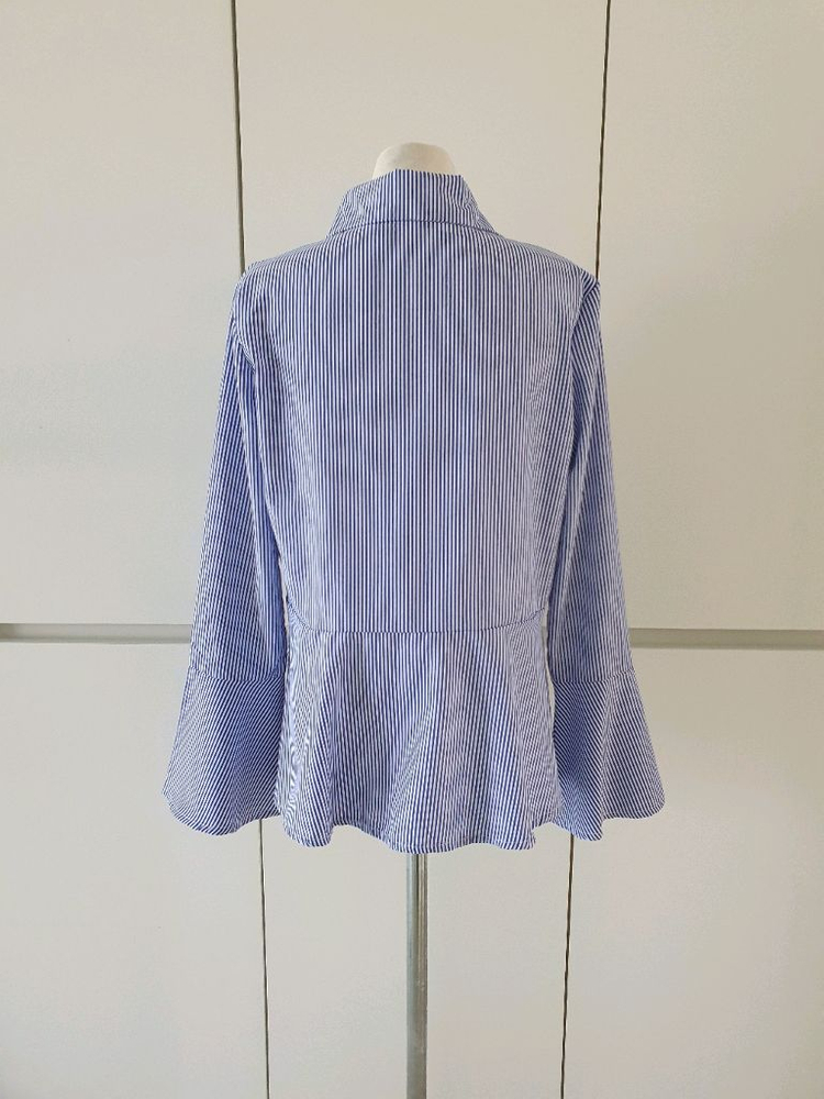 (새상품)55~66 스트라이프 셔츠, 블라우스--1