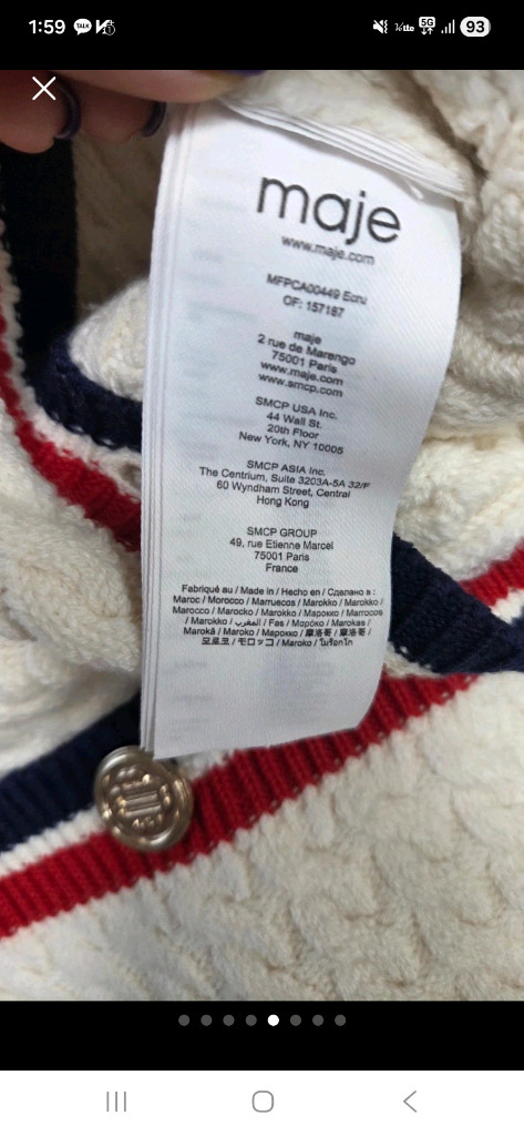 *정품*마쥬 MAJE 롱 니트 에크루 가디건 1사이즈*택포*--3