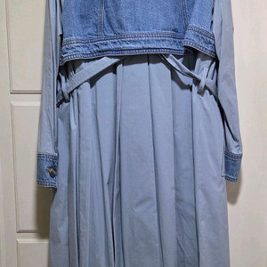 에고이스트 플리츠 데님 배색 트렌치코트