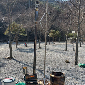 스테츠 램파이어 500 대형 화로 + 펠렛난로(빅토리아 캠핑 보노) + 연통 풀세트 일괄 판매 이미지