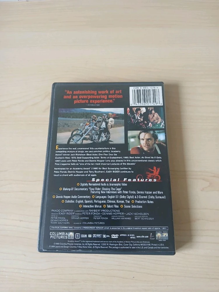 DVD 미국판 무삭제 바이크 명작 데니스 호퍼 피터 폰다 잭 니콜슨 이지라이더 이미지