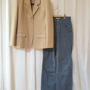55)카멜 자켓과 데님바지 셋업일괄